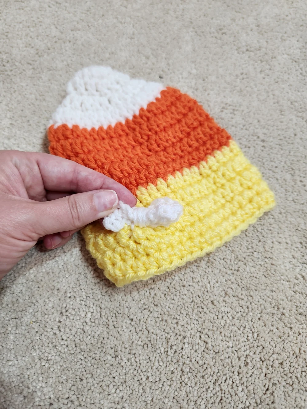 Handmade Baby Candy Corn Halloween Fall Hat - Newborn, 0-3 Months